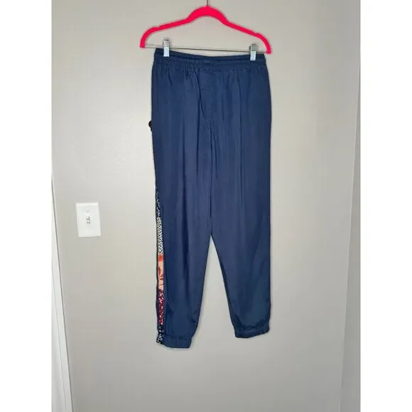 Knox Rose Blue Lyocell Jogger Small Boho Side Stripe Drawstring Casual Lounge - Picture 3 of 8